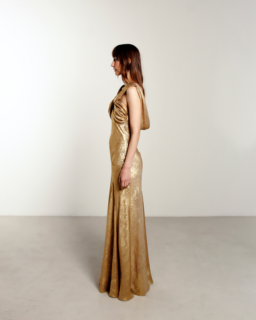 Vestido Areia Dourada