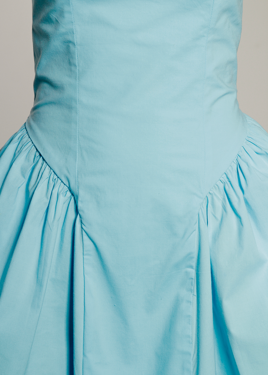 Vestido Palacete - Azul Turquesa