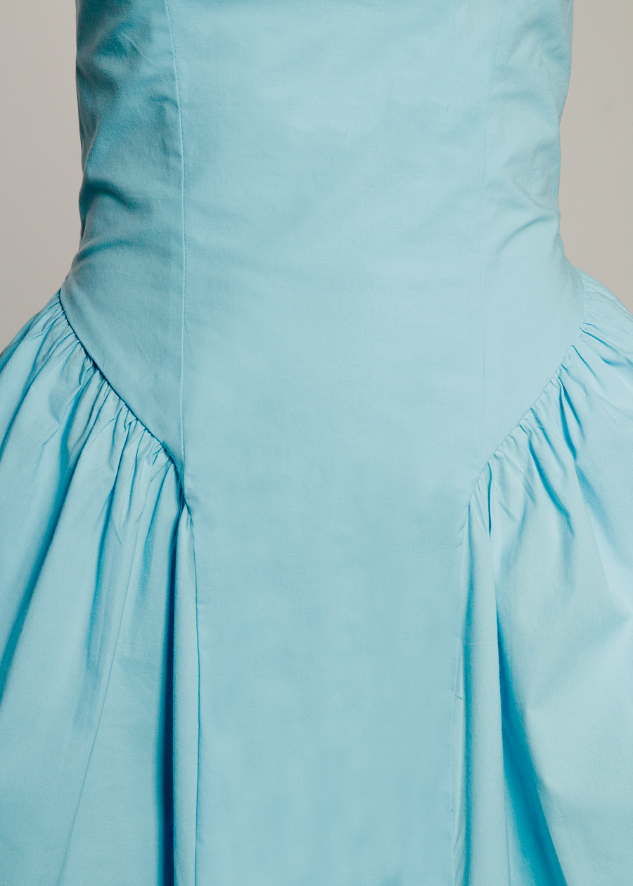 Vestido Palacete - Azul Turquesa