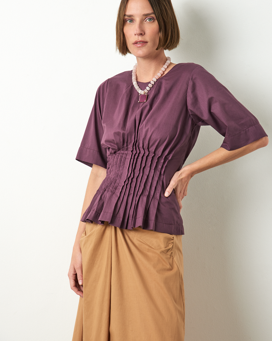 Blusa Labirinto de Rios - Açaí